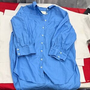 Maeve by Anthropologie Sky Blue Casual Button Down Shirt